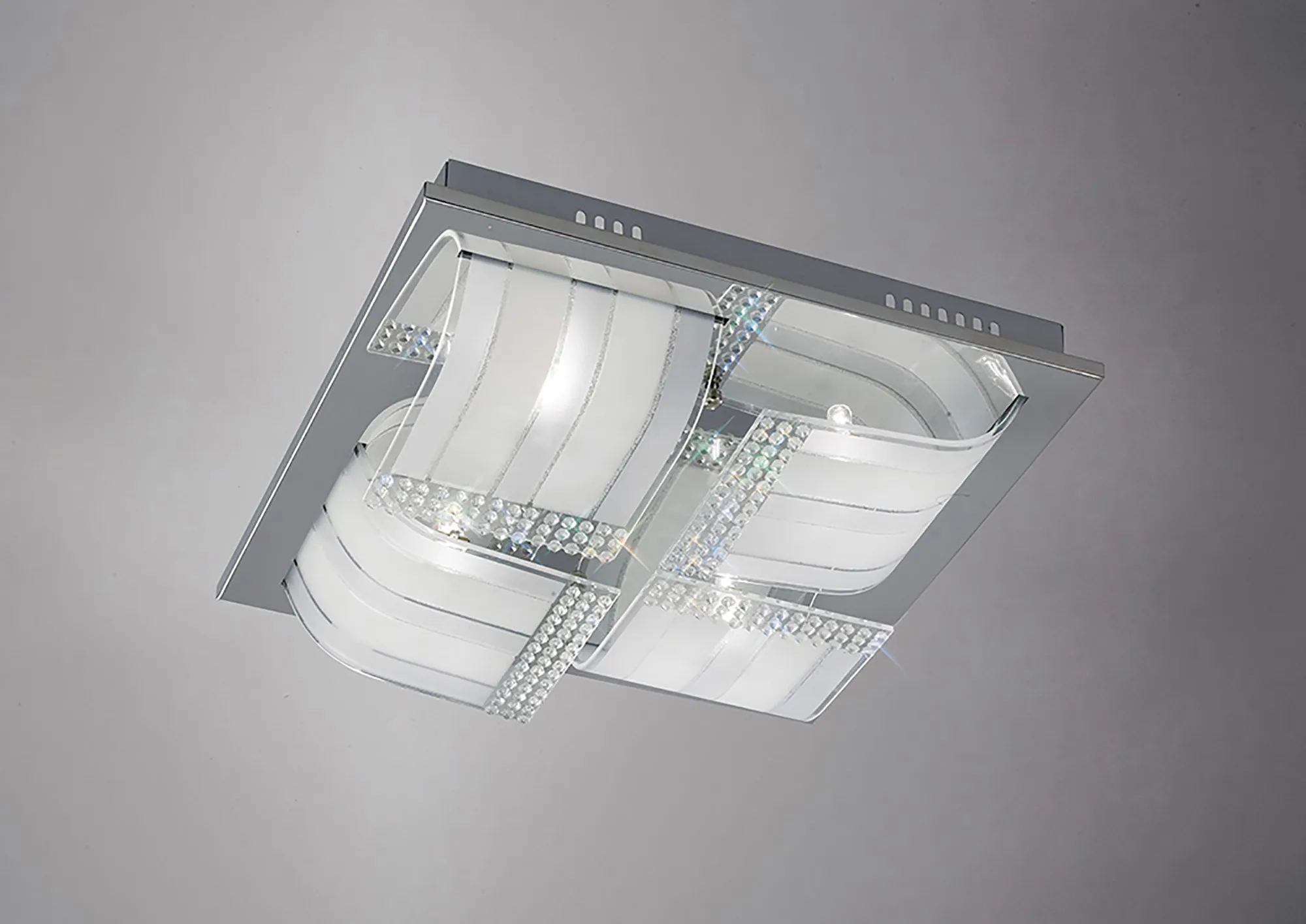 IL31293  Charis Glass Square  Flush Ceiling 4 Light